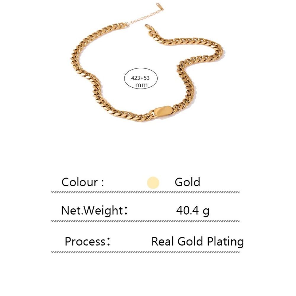 New 18K Gold Plated Chunky Link Chain Necklace 9b - Picture 6 of 6